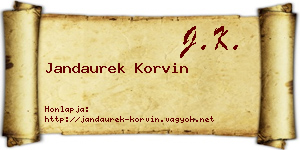 Jandaurek Korvin névjegykártya